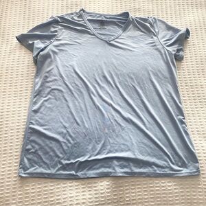 Real Essentials Light Blue V-Neck T-Shirt XL